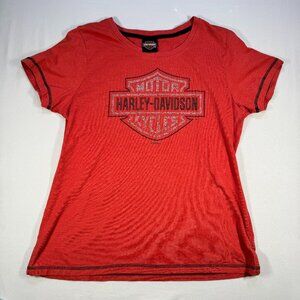 Harley-Davidson Rhinestone Tee Red
